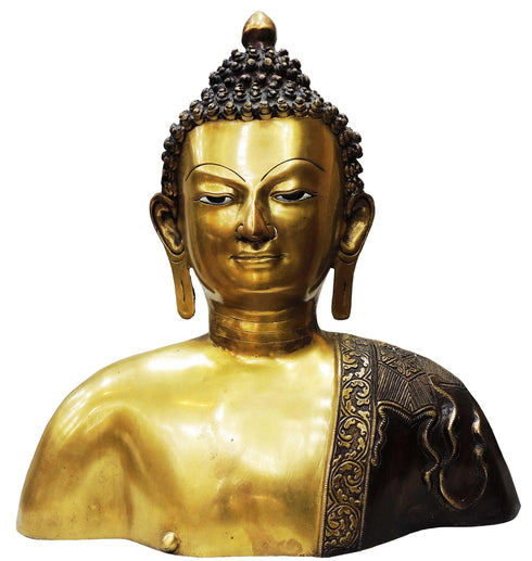 Brass Buddha Head Statue 9.42Kg
